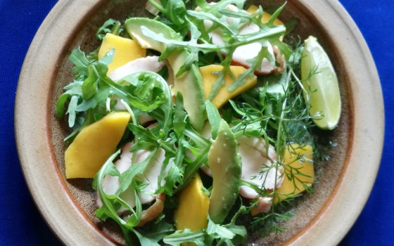 Smoked chicken, mango, avocado, lime salad